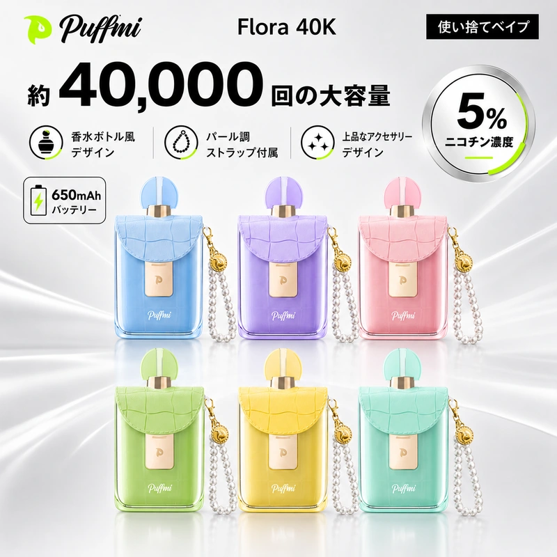 PUFFMI FLORA 40K｜パールストラップ・デジタル表示