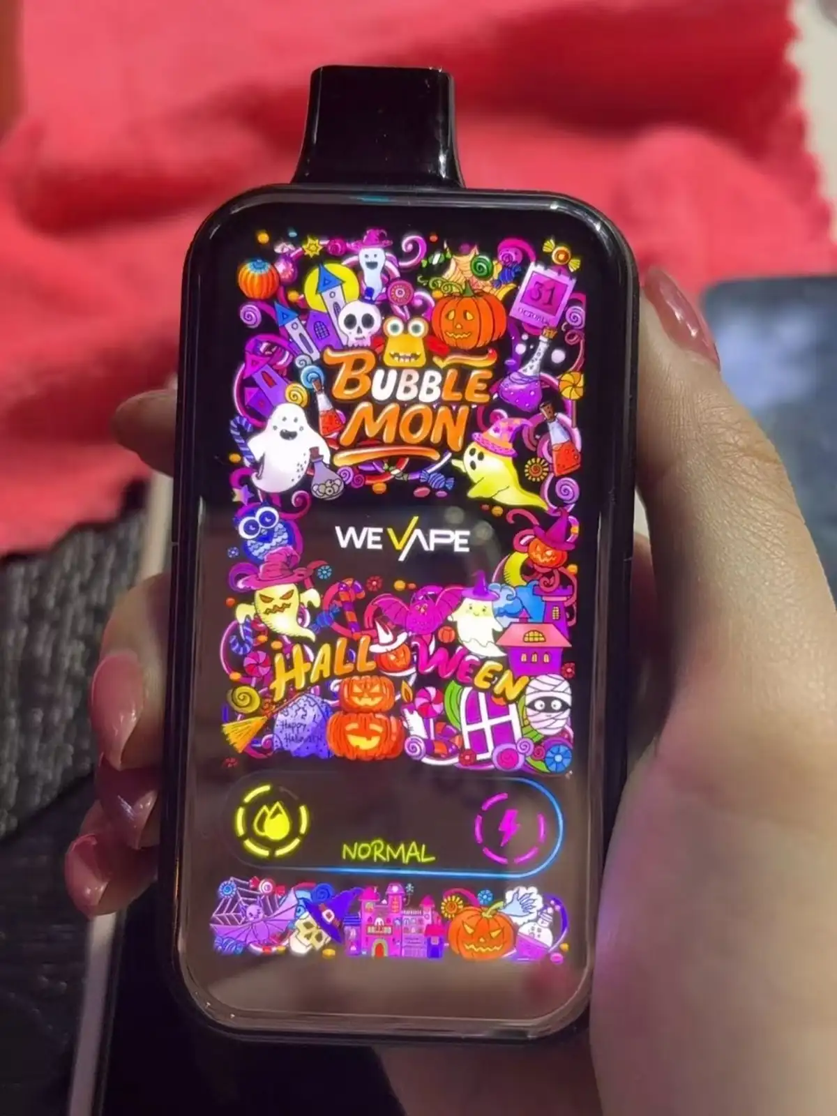 BUBBLEMON VAPE ディスプレイのクローズアップ実写