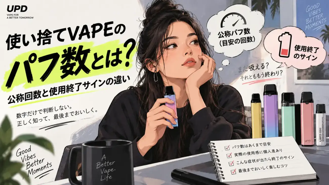 使い捨てVAPEのパフ数とは？公称回数と使用終了サインの違い