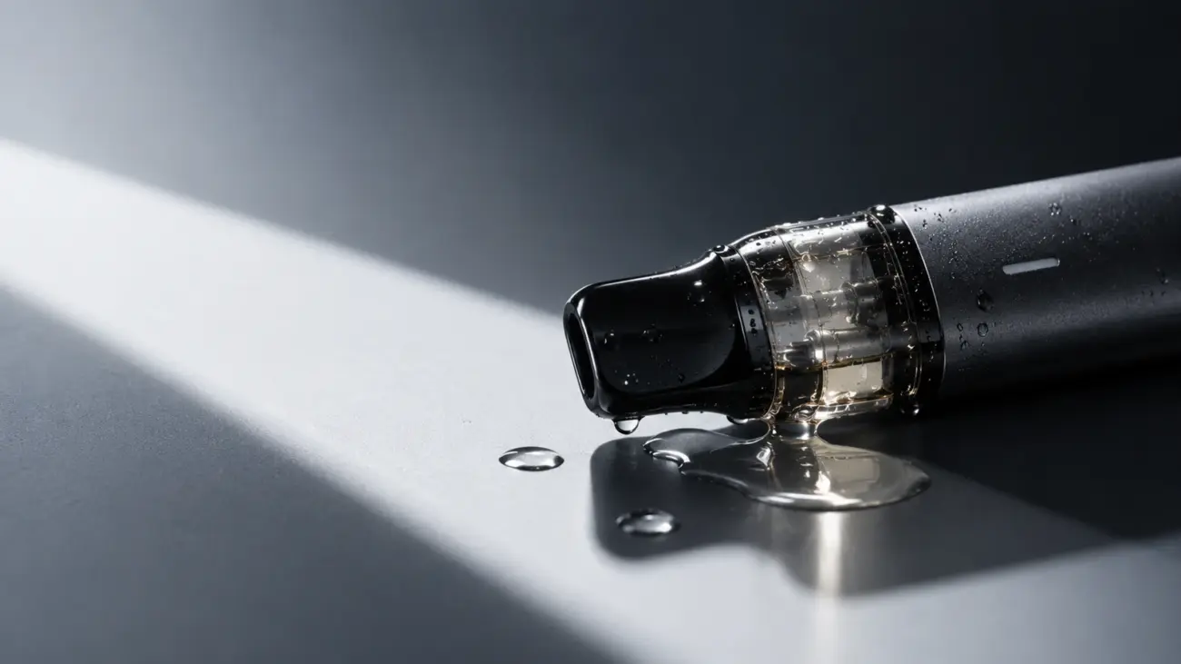 VAPEの液漏れ時に外側確認と対応を案内するガイド